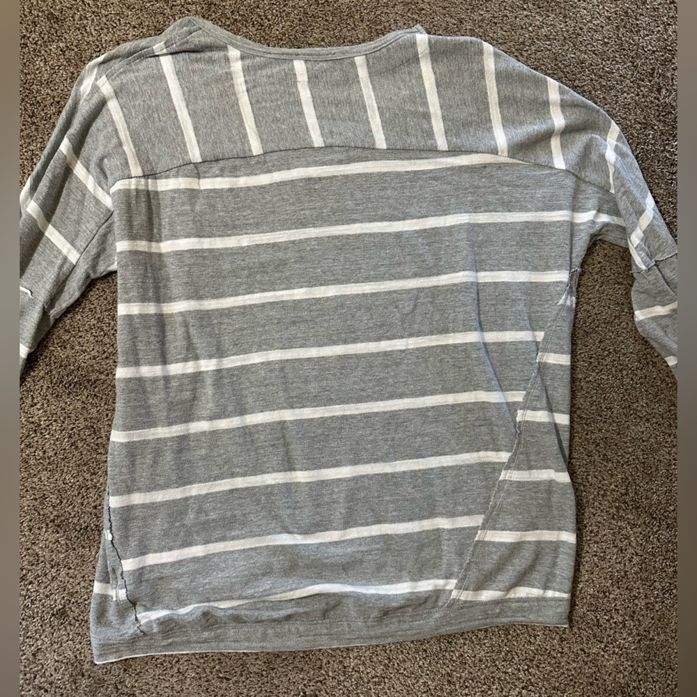 Umgee Gray and White Striped Sweater - Picture 9 of 9